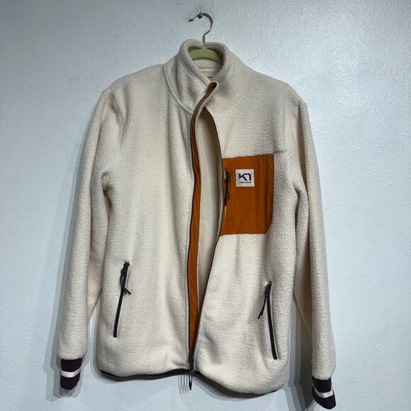 Kari Traa Natural White Rothe Midlayer Fleece Full Zip Jacket Sz M - Picture 3 of 14